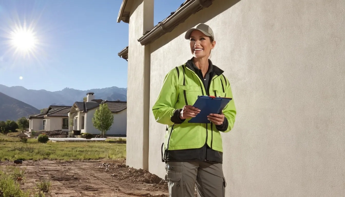 A friendly pest control provider inspecting a home exterior in Boulder